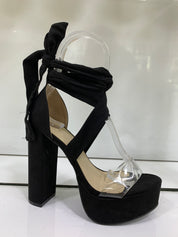 Isela Lace Up Chunky Heels (Black)