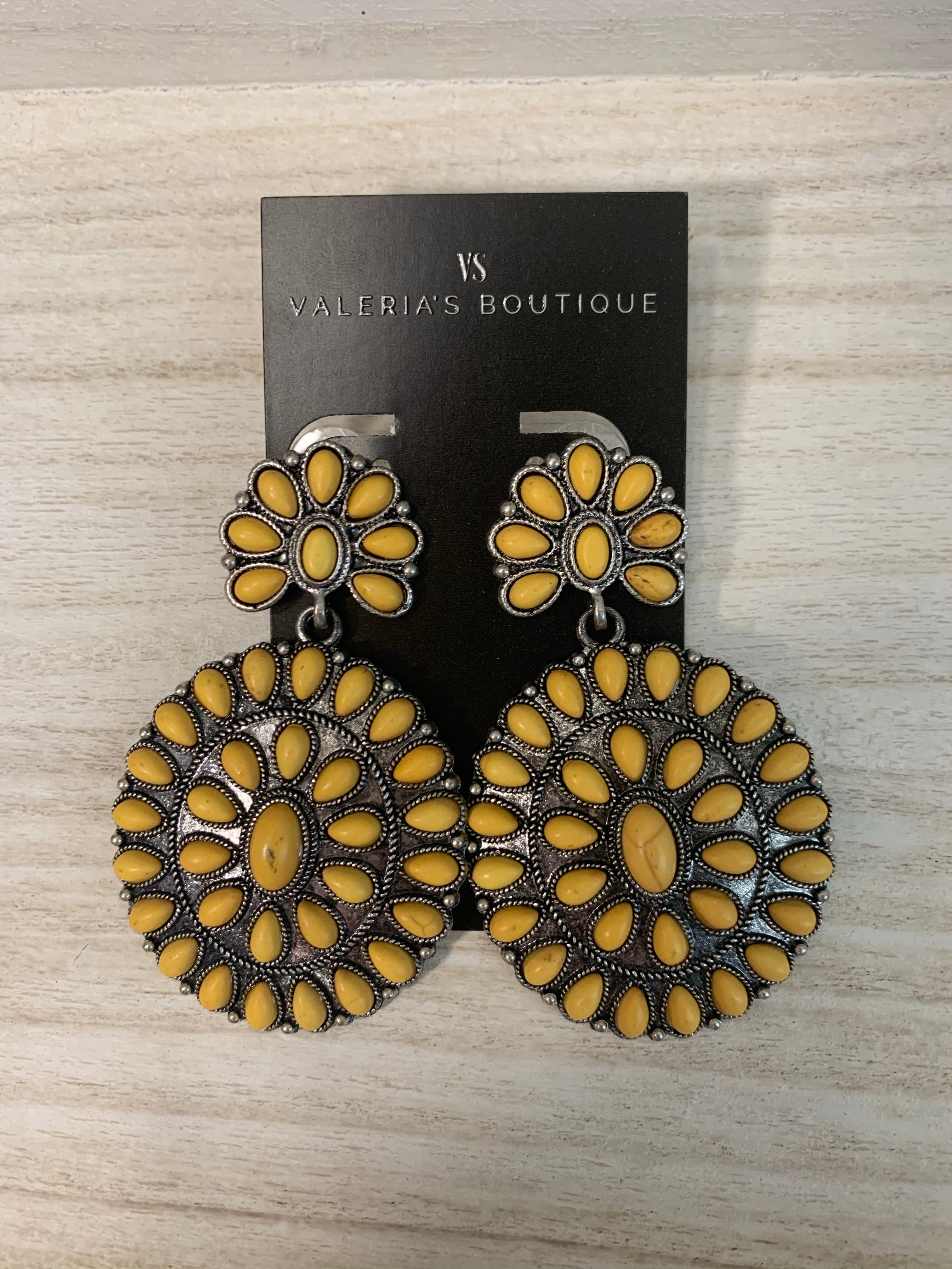 THE Concho Drop Earrings (Yellow)