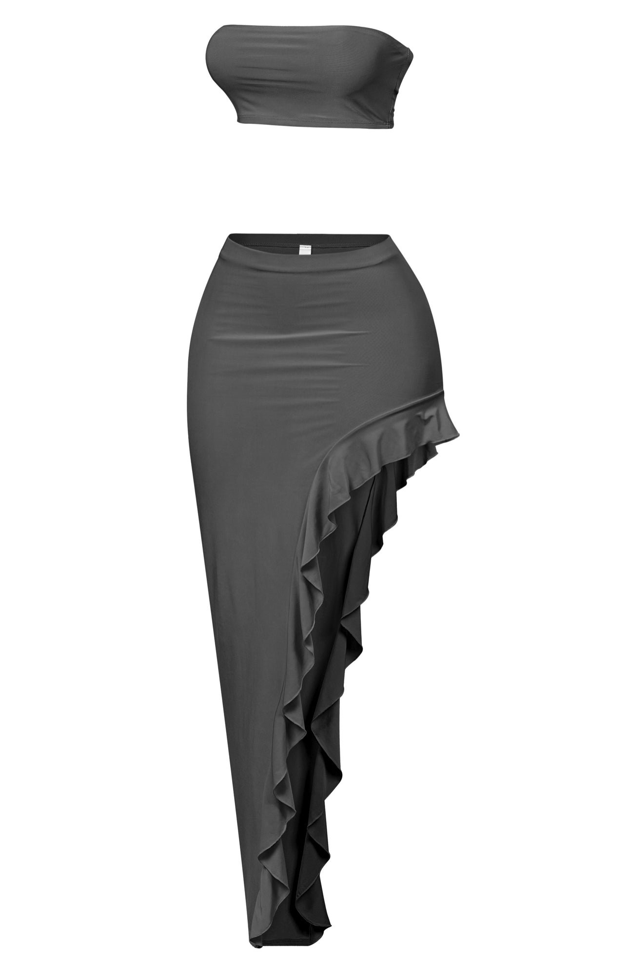 Naylea Ruffled Skirt Set (Black)