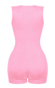 Valerie Sleveless Scoop Neck Romper (Pink)
