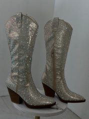 Space Cowboy Embellished Boots (Champagne) - Short