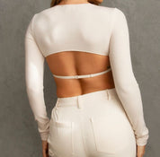 Cali Ribbed Top (Ivory)