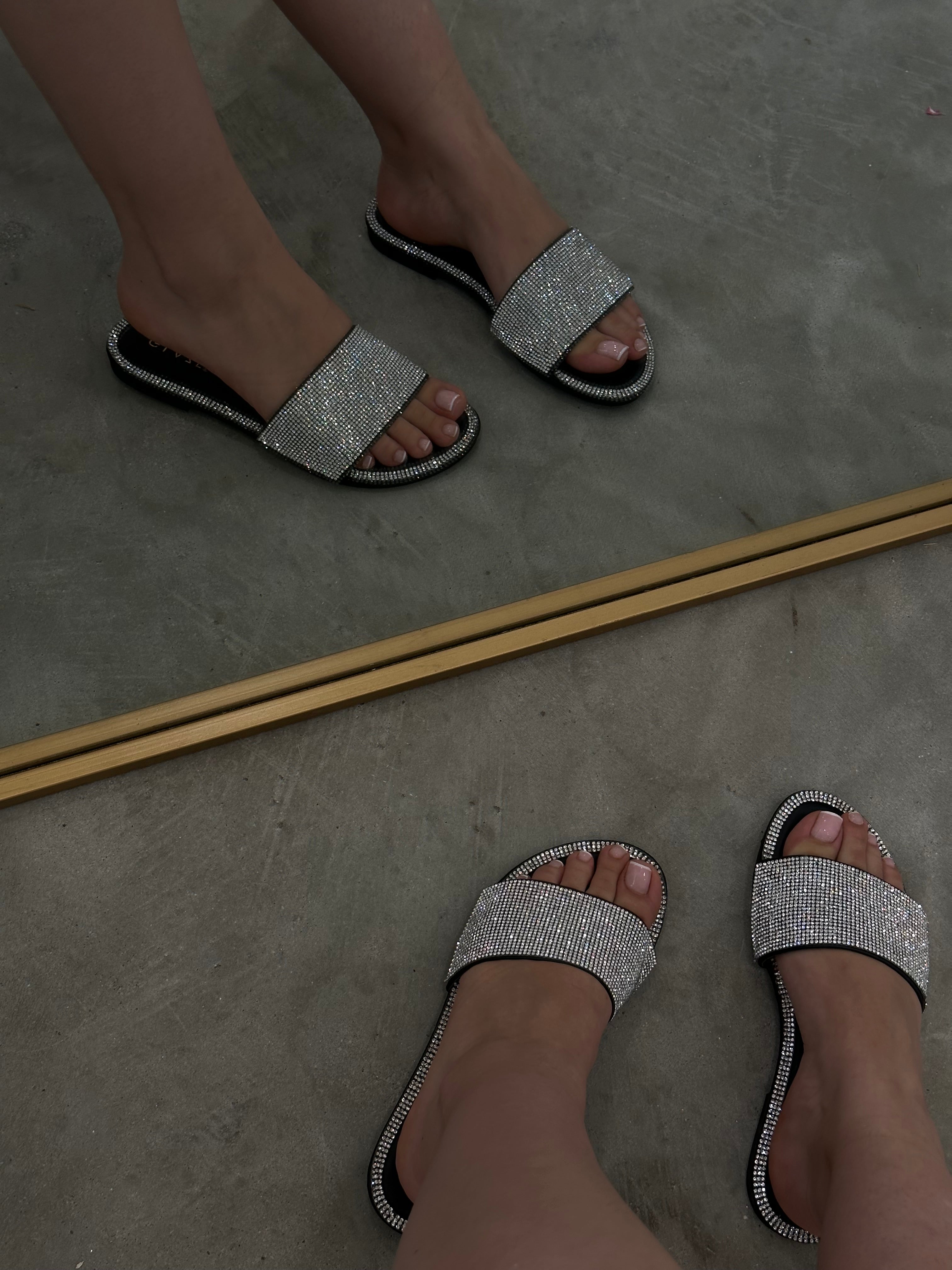 Brittany Embellished Sandals (Black)