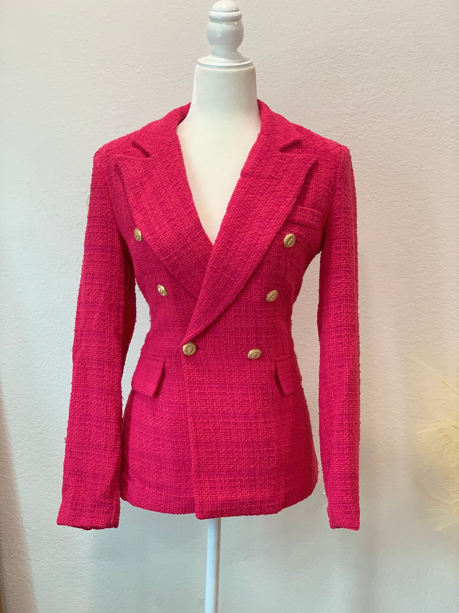 Manhattan Tweed Blazer (Pink)