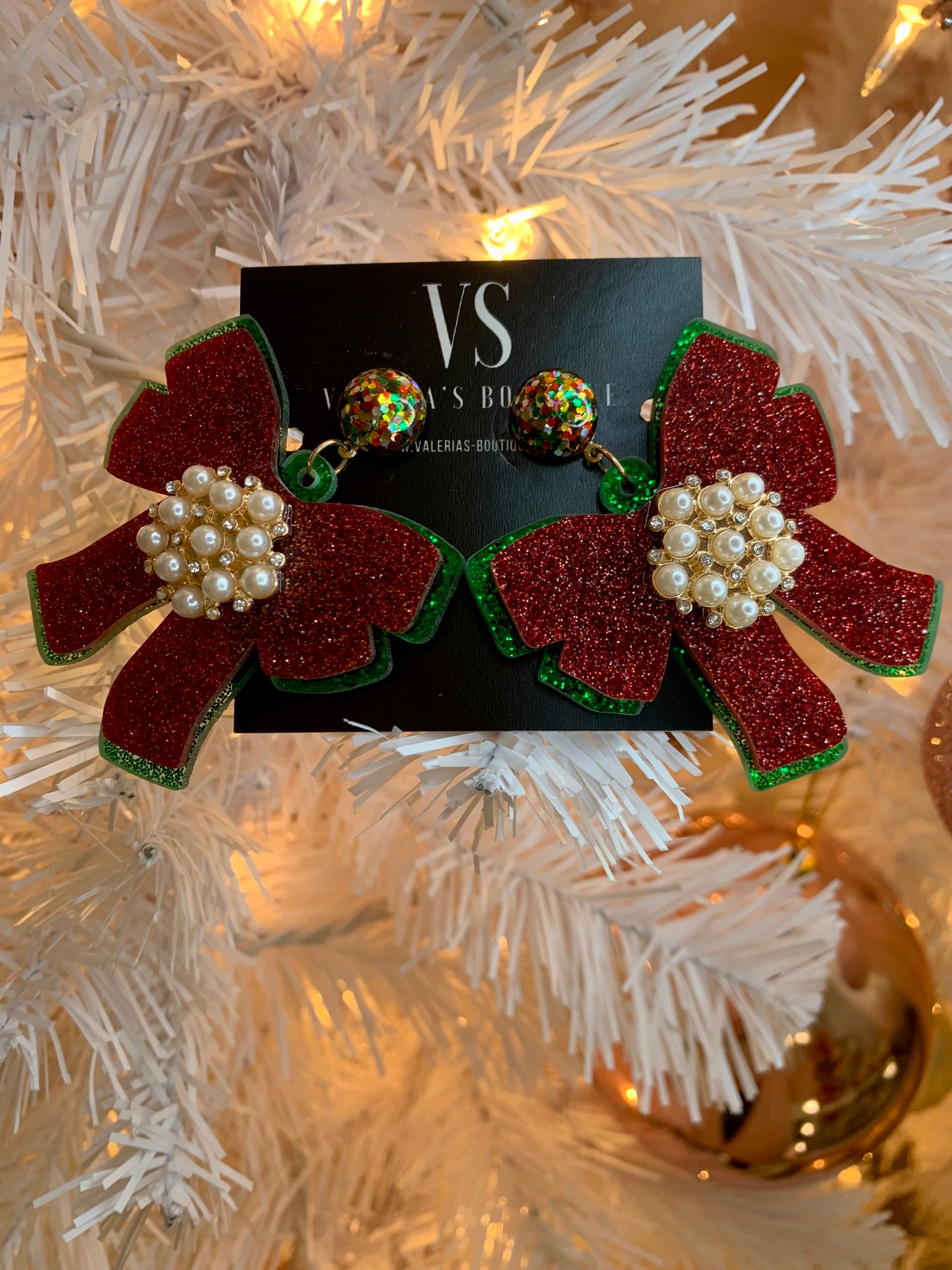 ASOS DESIGN Christmas drop earrings in bow design  ASOS