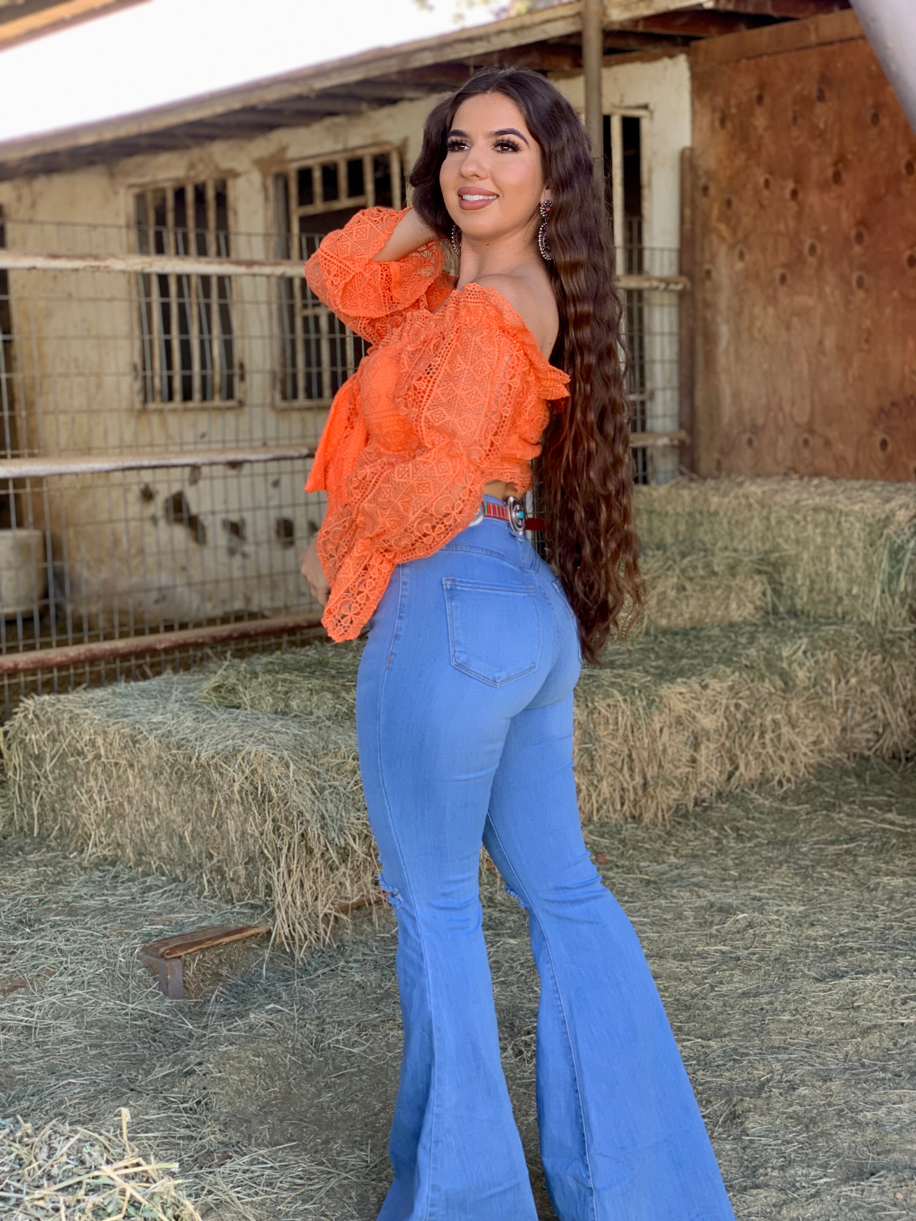 Karol Crochet Top (Orange)