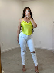 Keilani Satin Top (Lime)