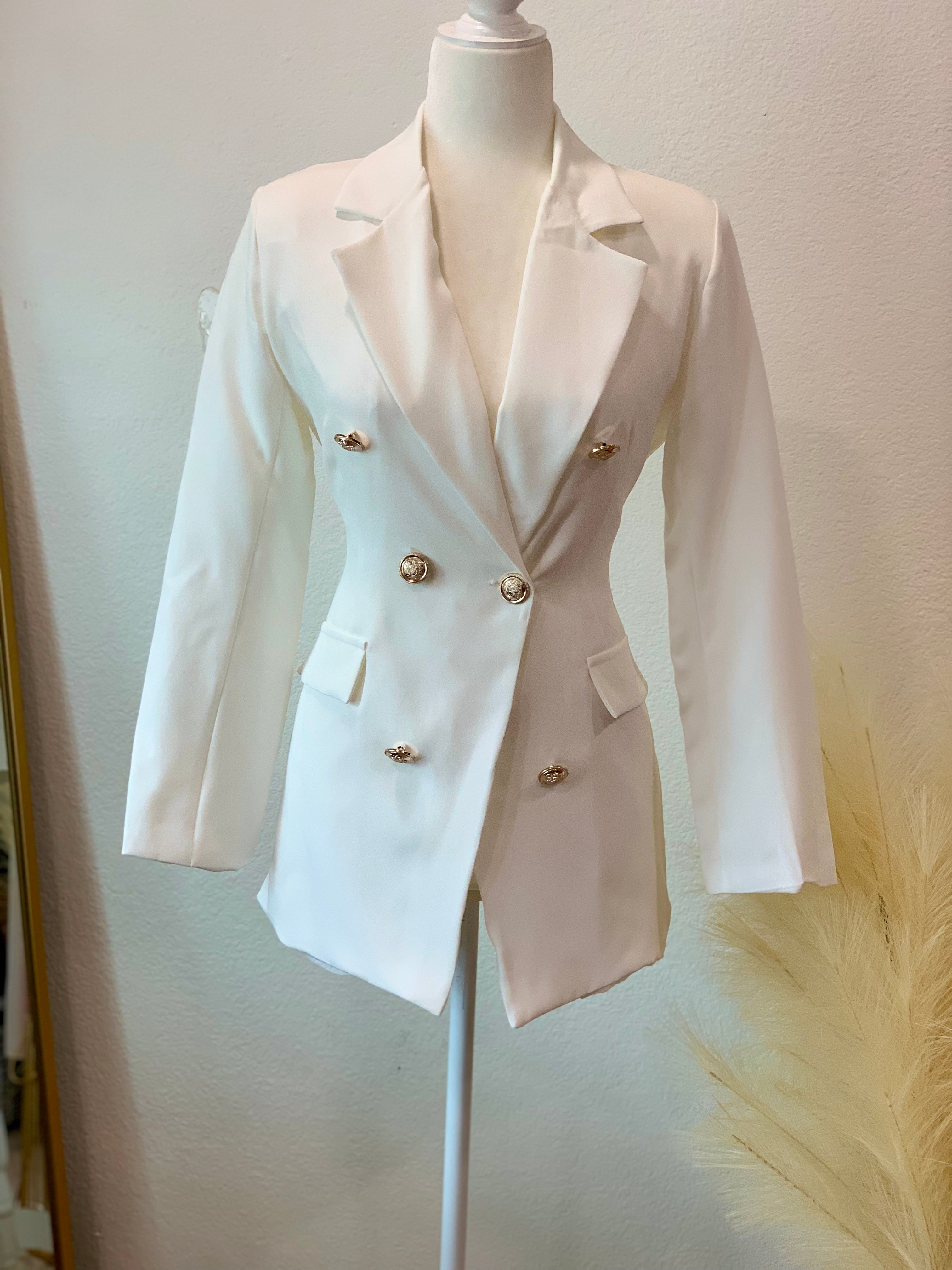 Stacey 3 Button Blazer 2.0 (White)