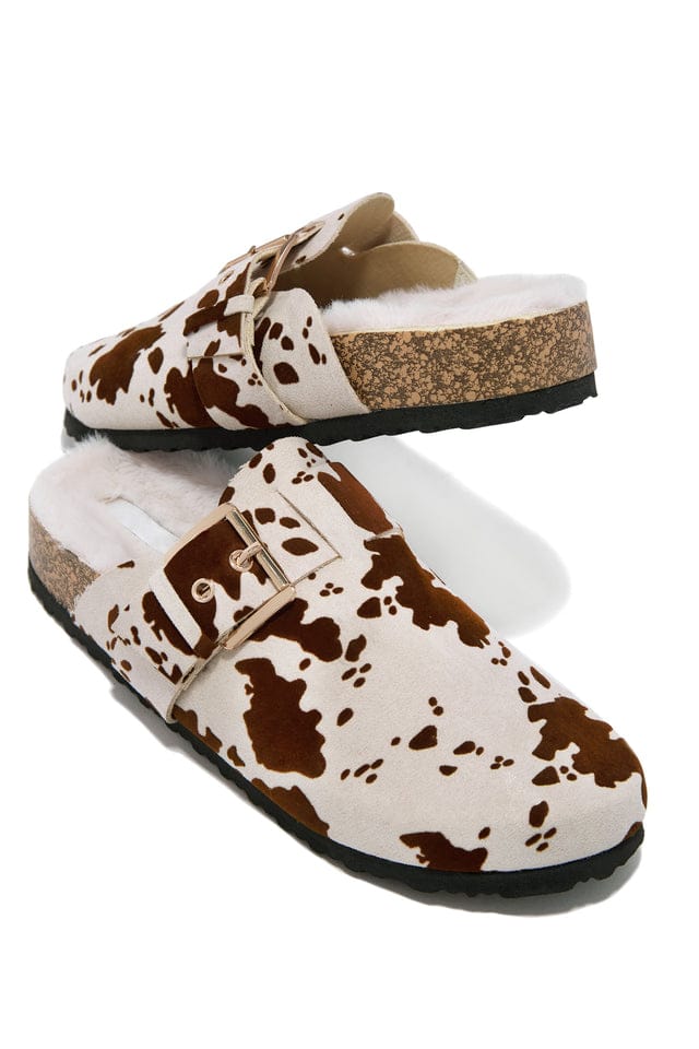 Cow Print Slippers