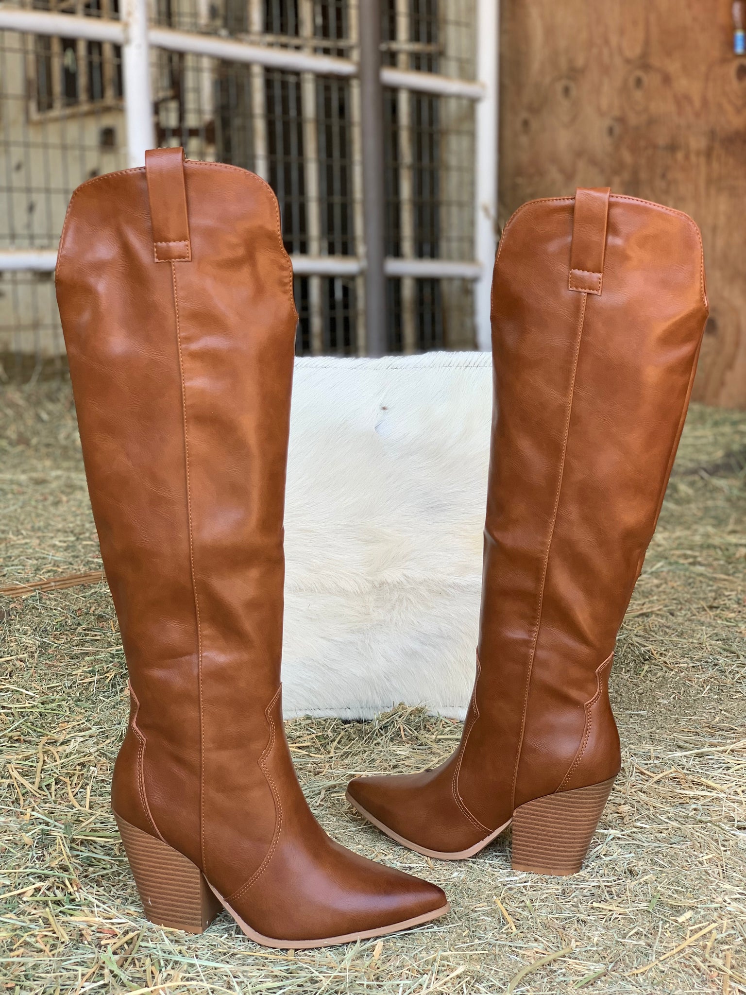 Camel Knee Cowgirl Boots