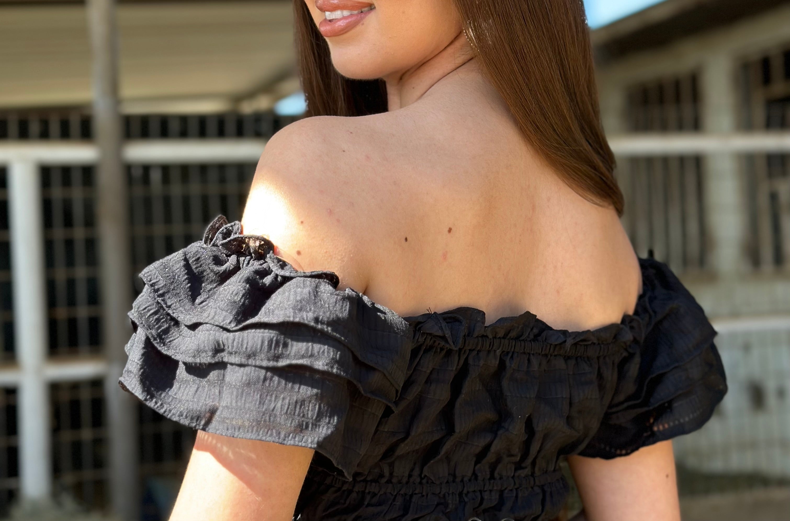 Mimi Ruffle Top (Black)