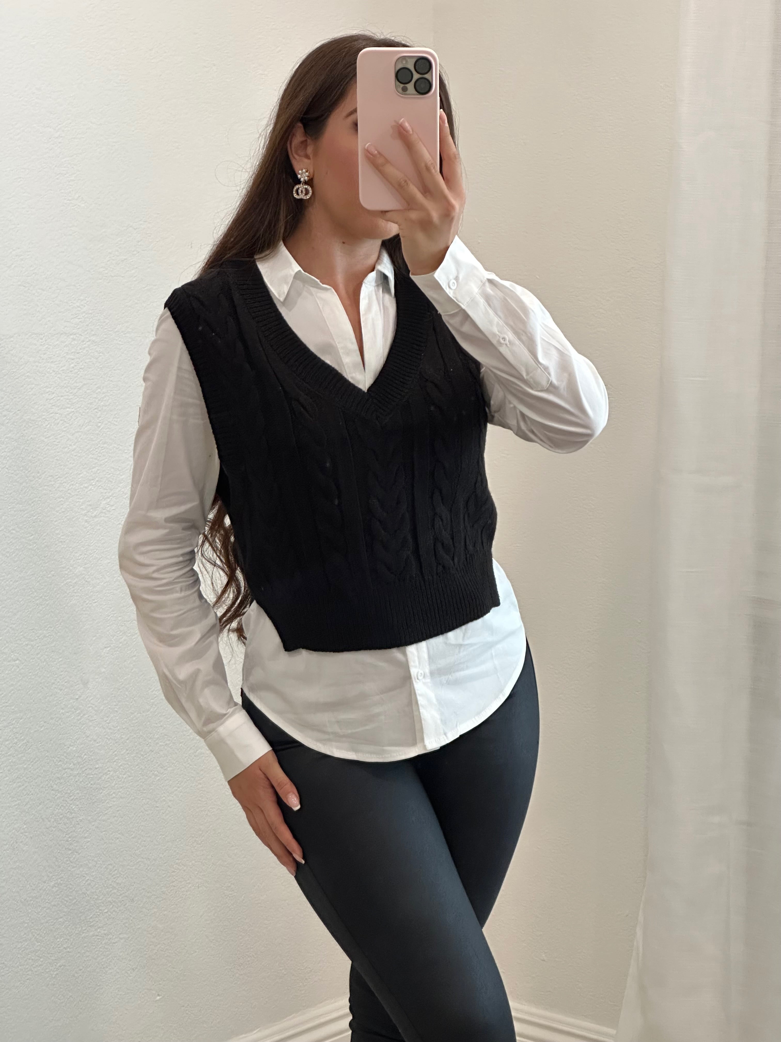 Elle Sweater Vest (Black)