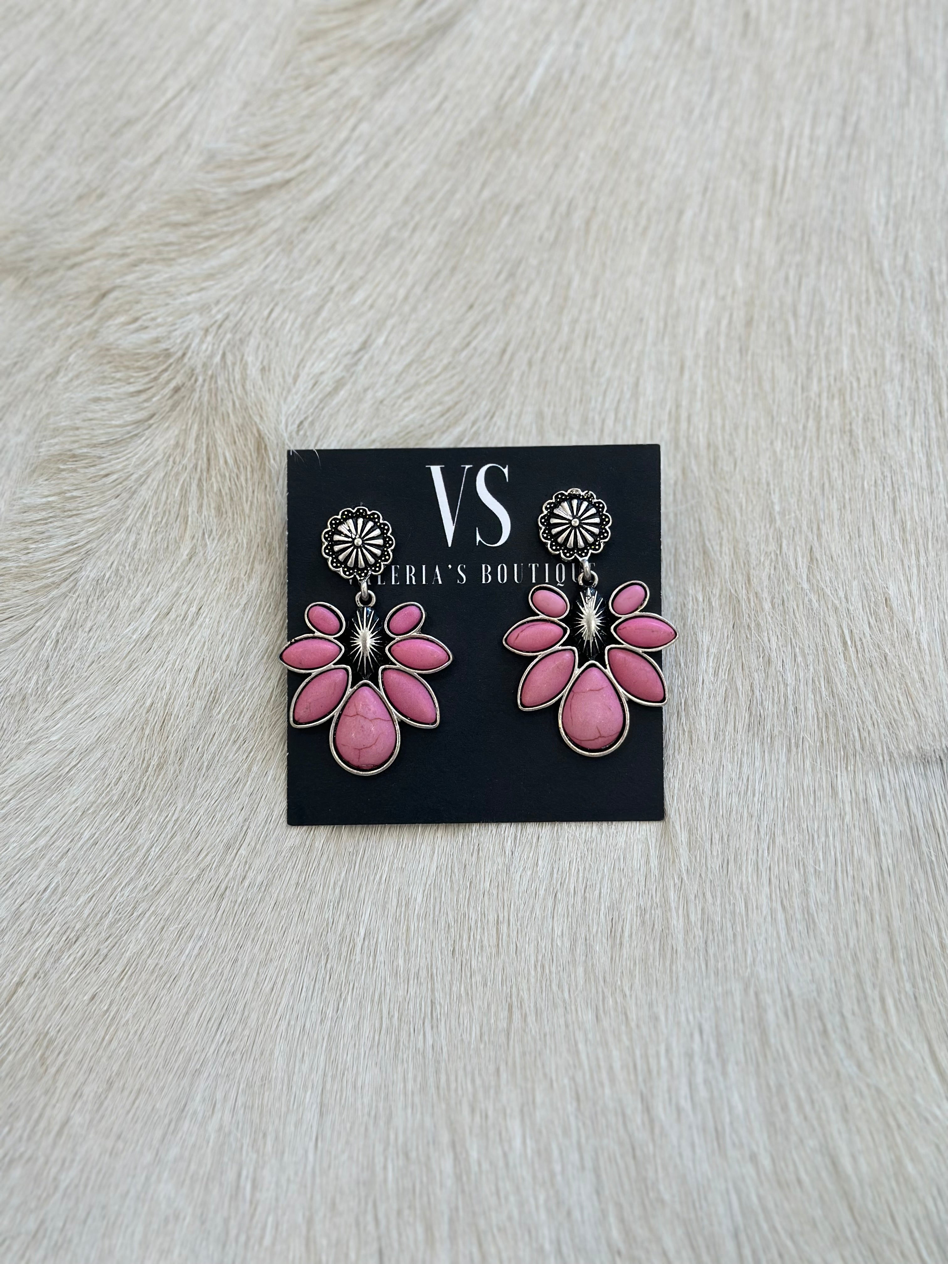 Pink Stem Earrings