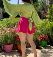 Cayetana Wide Leg Shorts (Pink)