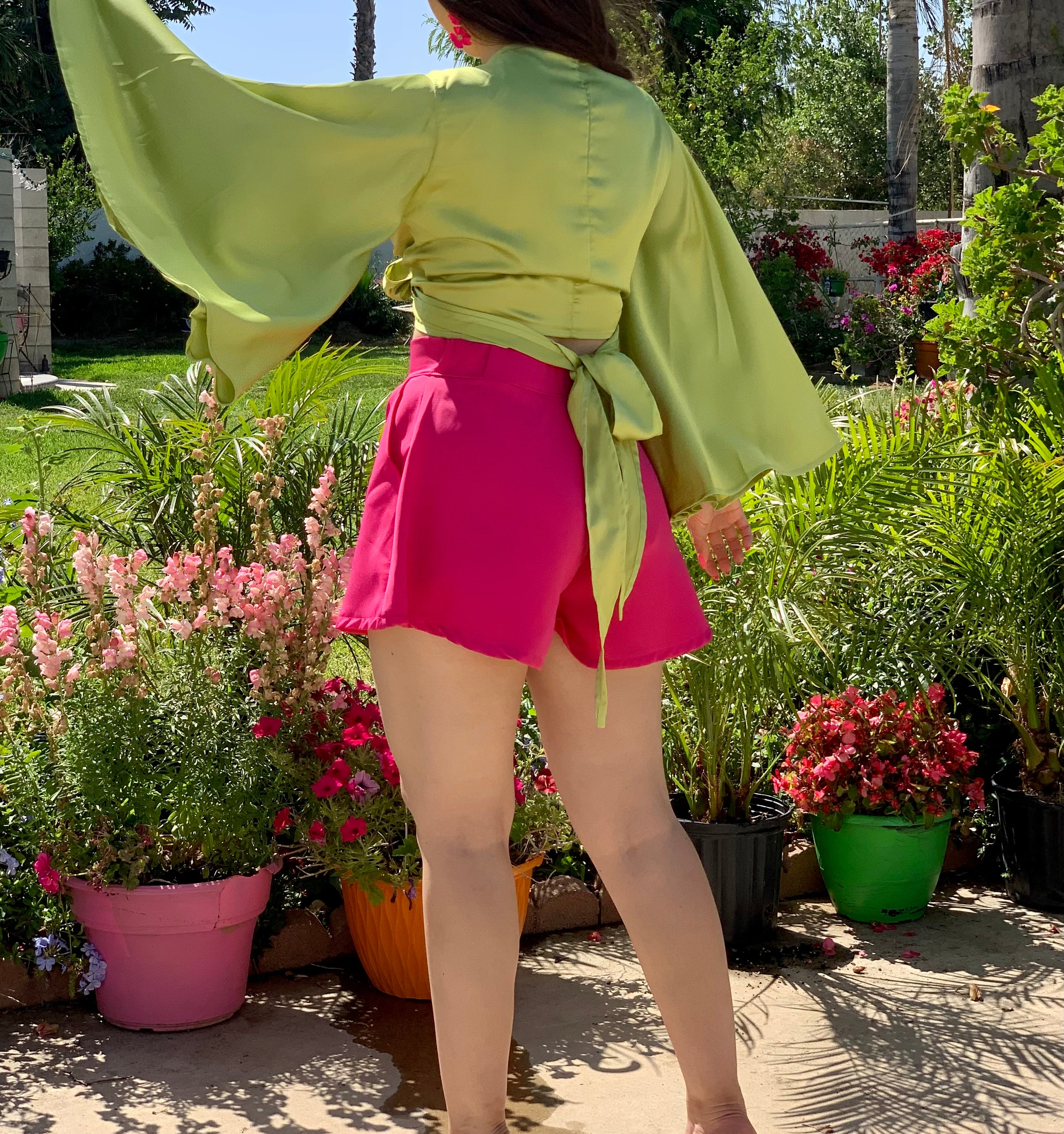 Cayetana Wide Leg Shorts (Pink)