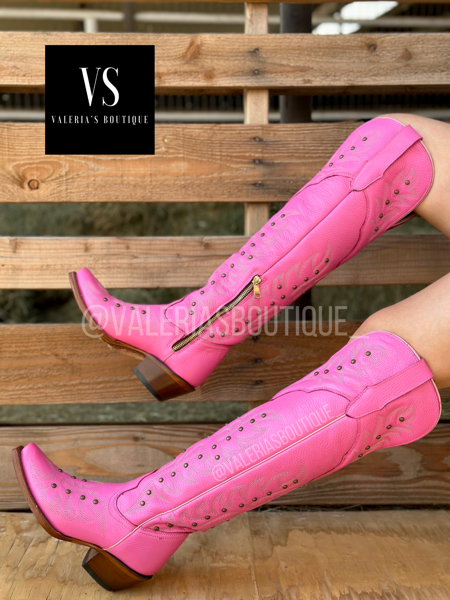 Valeria’S Boutique Tall Western Boots 2.0 (Pink)