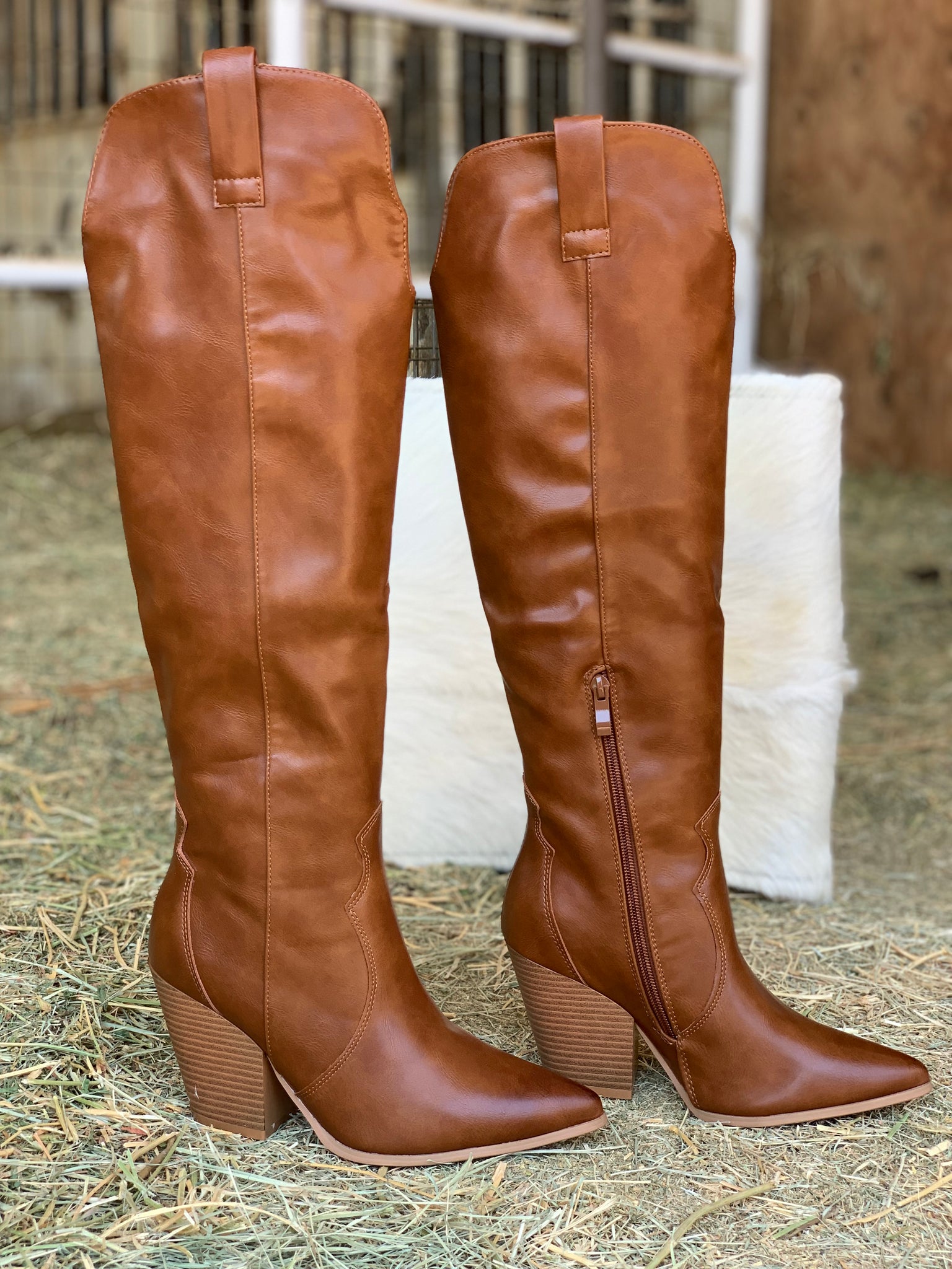 Camel Knee Cowgirl Boots