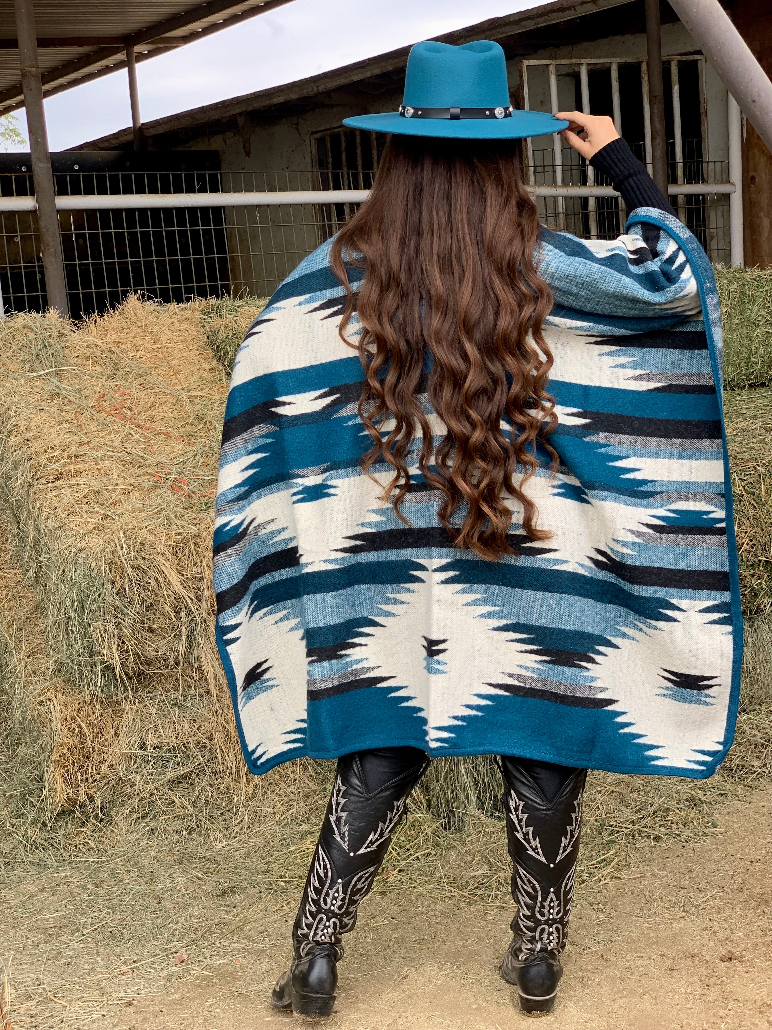 Martina Aztec Shawl (Teal)