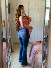 Roxana High Rise Flare Jeans (Light) - Valeria'S Boutique 