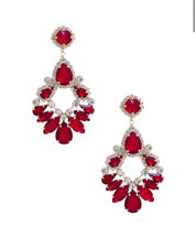 Ruby Jewel Teardrop Dangle Earrings