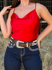 Keilani Satin Top (Red)